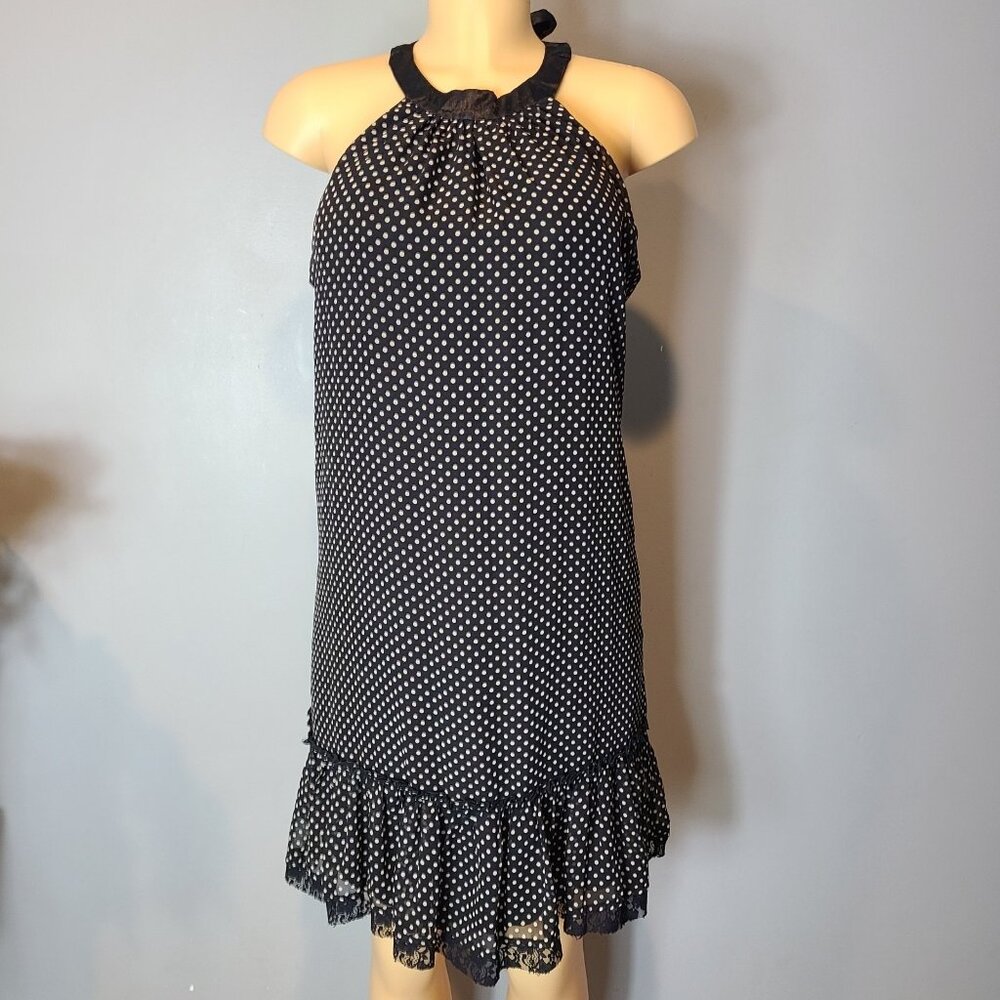 Jonathan Martin VTG Polka Dot Lace Retro Shift Dress Drop Waist Y2K Resort Sz‎ 6 - Picture 2 of 13